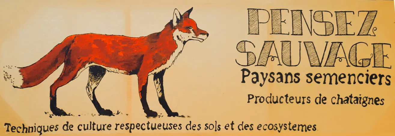 Un panneau pour les marché avec un renard