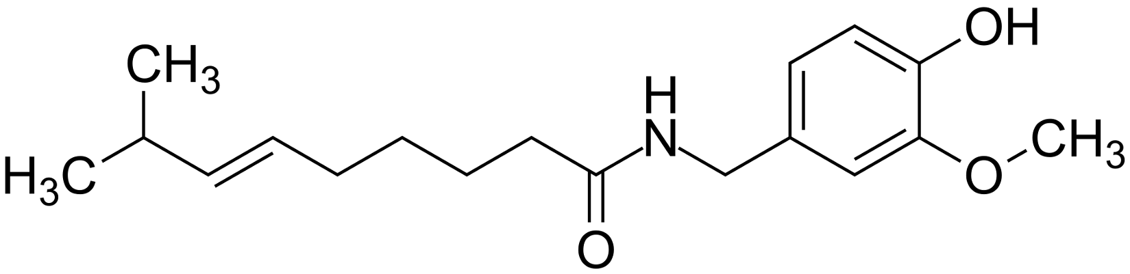 La formule chimique de la capsaisine