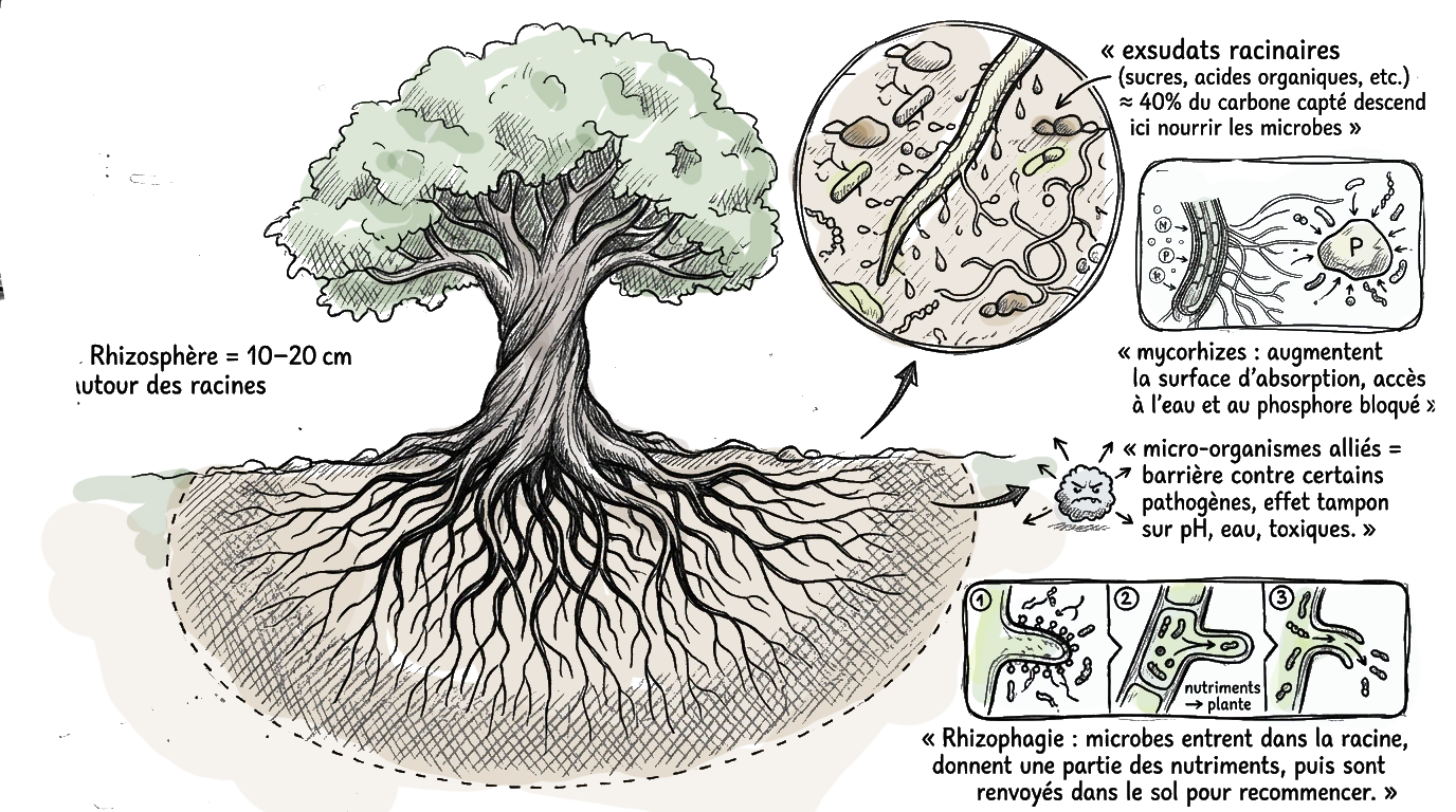 image dessin de la Rhizosphère